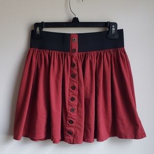 Forever 21 High Waisted Rust Skater Skirt